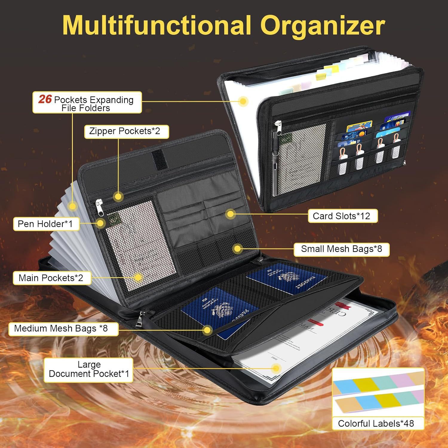 13-kieszeniowa, rozszerzalna t – Expandable Accordion File Folder 13 Pockets recenzja i cena