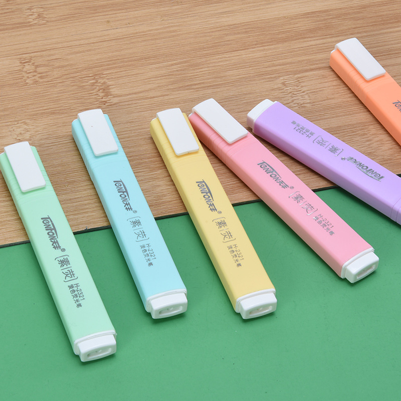 6 sztuk/zestaw płaski kształt  – Pastel Highlighter Set Double Ended recenzja i cena