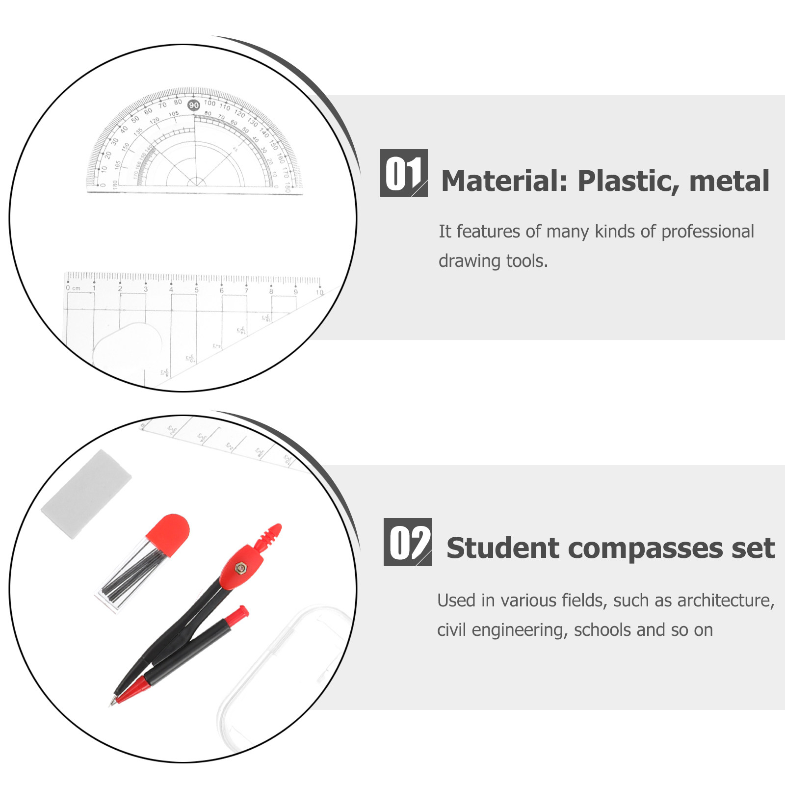 1 zestaw profesjonalnych metal – Math Geometry Set With Compass recenzja i cena